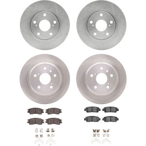 Dynamic Friction 6314-76027 - Front and Rear Brake Kit - Quickstop Rotors and 3000 Ceramic Brake Pads With Hardware