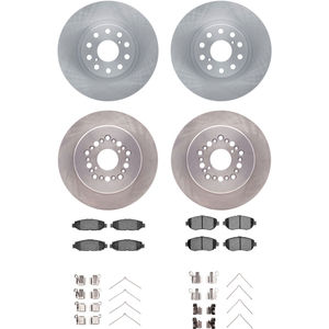 Dynamic Friction 6314-76035 - Front and Rear Brake Kit - Quickstop Rotors and 3000 Ceramic Brake Pads With Hardware