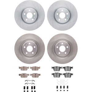 Dynamic Friction 6314-27080 - Front and Rear Brake Kit - Quickstop Rotors and 3000 Ceramic Brake Pads With Hardware