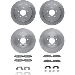 Dynamic Friction 6314-46016 - Front and Rear Brake Kit - Quickstop Rotors and 3000 Ceramic Brake Pads With Hardware