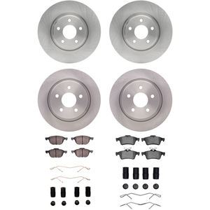 Dynamic Friction 6314-54073 - Front and Rear Brake Kit - Quickstop Rotors and 3000 Ceramic Brake Pads With Hardware