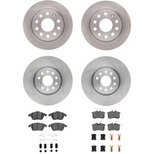 Dynamic Friction 6314-74042 - Front and Rear Brake Kit - Quickstop Rotors and 3000 Ceramic Brake Pads With Hardware
