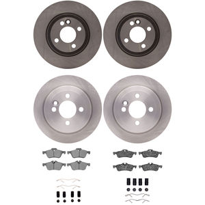 Dynamic Friction 6314-32001 - Front and Rear Brake Kit - Quickstop Rotors and 3000 Ceramic Brake Pads With Hardware