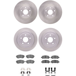 Dynamic Friction 6314-13016 - Front and Rear Brake Kit - Quickstop Rotors and 3000 Ceramic Brake Pads With Hardware