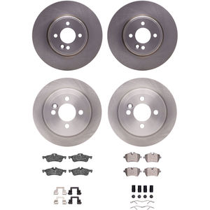 Dynamic Friction 6314-32005 - Front and Rear Brake Kit - Quickstop Rotors and 3000 Ceramic Brake Pads With Hardware