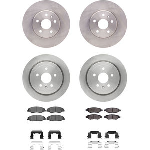 Dynamic Friction 6314-46043 - Front and Rear Brake Kit - Quickstop Rotors and 3000 Ceramic Brake Pads With Hardware