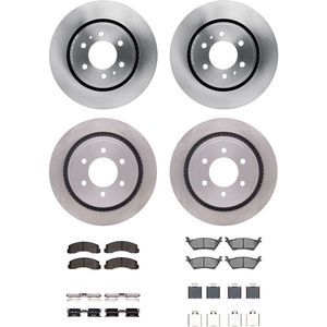 Dynamic Friction 6314-54122 - Front and Rear Brake Kit - Quickstop Rotors and 3000 Ceramic Brake Pads With Hardware