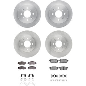 Dynamic Friction 6314-59066 - Front and Rear Brake Kit - Quickstop Rotors and 3000 Ceramic Brake Pads With Hardware