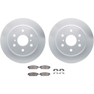 Dynamic Friction 4512-48070 - Rear Brake Kit - Geostop Rotors and 5000 Advanced Brake Pads (Ceramic) with Hardware
