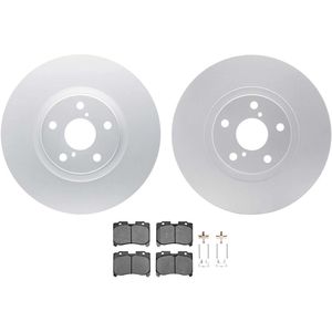 Dynamic Friction 4512-76022 - Front Brake Kit - Geostop Rotors and 5000 Advanced Brake Pads (Ceramic) with Hardware