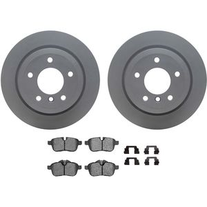 Dynamic Friction 4512-31232 - Rear Brake Kit - Geostop Rotors and 5000 Advanced Brake Pads (Ceramic) with Hardware