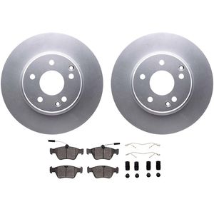Dynamic Friction 4512-63149 - Front Brake Kit - Geostop Rotors and 5000 Advanced Brake Pads (Low-Metallic) with Hardware