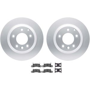 Dynamic Friction 4512-74144 - Rear Brake Kit - Geostop Rotors and 5000 Advanced Brake Pads (Ceramic) with Hardware