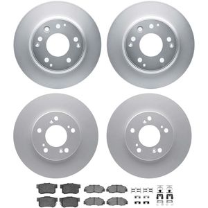 Dynamic Friction 4514-59007 - Front and Rear Brake Kit - Geostop Rotors and 5000 Advanced Brake Pads (Ceramic) with Hardware