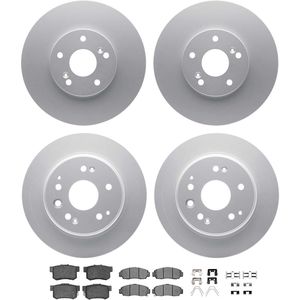Dynamic Friction 4514-59036 - Front and Rear Brake Kit - Geostop Rotors and 5000 Advanced Brake Pads (Ceramic) with Hardware