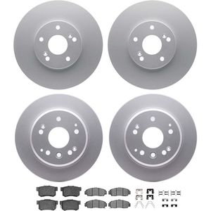 Dynamic Friction 4514-59037 - Front and Rear Brake Kit - Geostop Rotors and 5000 Advanced Brake Pads (Ceramic) with Hardware