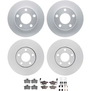 Dynamic Friction 4514-73011 - Front and Rear Brake Kit - Geostop Rotors and 5000 Low Metallic Brake Pads With Hardware