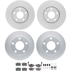 Dynamic Friction 4514-73016 - Front and Rear Brake Kit - Geostop Rotors and 5000 Low Metallic Brake Pads With Hardware