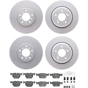 Dynamic Friction 4514-31002 - Front and Rear Brake Kit - Geostop Rotors and 5000 Low Metallic Brake Pads With Hardware