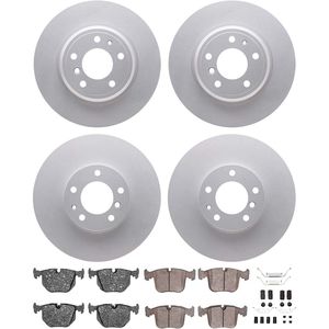 Dynamic Friction 4514-31003 - Front and Rear Brake Kit - Geostop Rotors and 5000 Semi Metallic Brake Pads With Hardware
