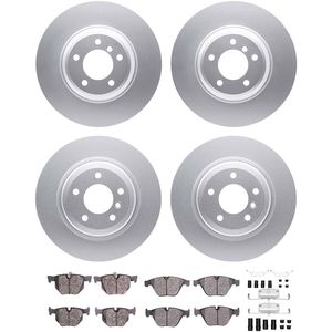 Dynamic Friction 4514-31030 - Front and Rear Brake Kit - Geostop Rotors and 5000 Low Metallic Brake Pads With Hardware