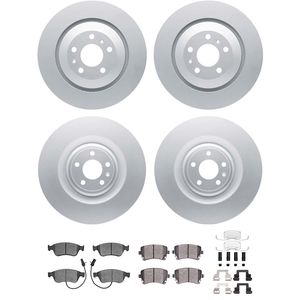 Dynamic Friction 4514-73031 - Front and Rear Brake Kit - Geostop Rotors and 5000 Low Metallic Brake Pads With Hardware