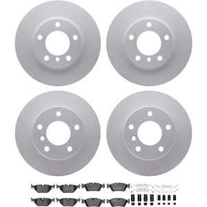 Dynamic Friction 4514-31010 - Front and Rear Brake Kit - Geostop Rotors and 5000 Low Metallic Brake Pads With Hardware