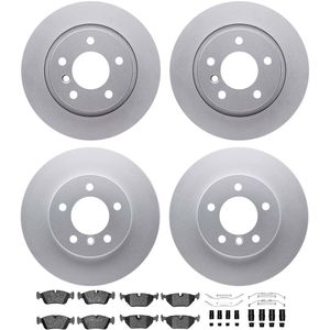 Dynamic Friction 4514-31017 - Front and Rear Brake Kit - Geostop Rotors and 5000 Low Metallic Brake Pads With Hardware