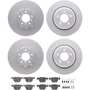 Dynamic Friction 4514-31021 - Front and Rear Brake Kit - Geostop Rotors and 5000 Low Metallic Brake Pads With Hardware