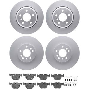 Dynamic Friction 4514-31023 - Front and Rear Brake Kit - Geostop Rotors and 5000 Low Metallic Brake Pads With Hardware