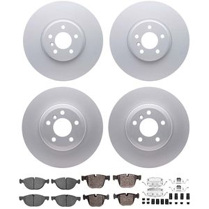 Dynamic Friction 4514-31045 - Front and Rear Brake Kit - Geostop Rotors and 5000 Low Metallic Brake Pads With Hardware