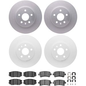 Dynamic Friction 4514-45011 - Front and Rear Brake Kit - Geostop Rotors and 5000 Advanced Brake Pads (Ceramic) with Hardware