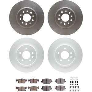 Dynamic Friction 4514-45019 - Front and Rear Brake Kit - Geostop Rotors and 5000 Advanced Brake Pads (Ceramic) with Hardware
