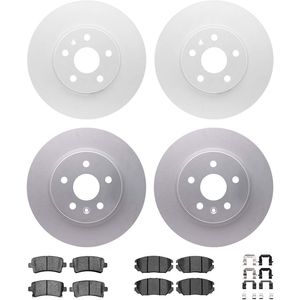 Dynamic Friction 4514-45026 - Front and Rear Brake Kit - Geostop Rotors and 5000 Advanced Brake Pads (Ceramic) with Hardware