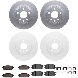 Dynamic Friction 4514-46014 - Front and Rear Brake Kit - Geostop Rotors and 5000 Advanced Brake Pads (Ceramic) with Hardware