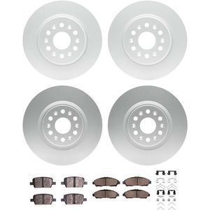 Dynamic Friction 4514-46033 - Front and Rear Brake Kit - Geostop Rotors and 5000 Advanced Brake Pads (Ceramic) with Hardware