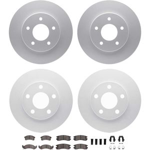 Dynamic Friction 4514-47006 - Front and Rear Brake Kit - Geostop Rotors and 5000 Semi Metallic Brake Pads With Hardware
