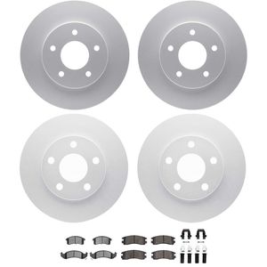 Dynamic Friction 4514-47008 - Front and Rear Brake Kit - Geostop Rotors and 5000 Semi Metallic Brake Pads With Hardware