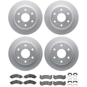 Dynamic Friction 4514-48022 - Front and Rear Brake Kit - Geostop Rotors and 5000 Advanced Brake Pads (Ceramic) with Hardware