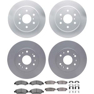 Dynamic Friction 4514-48032 - Front and Rear Brake Kit - Geostop Rotors and 5000 Advanced Brake Pads (Ceramic) with Hardware