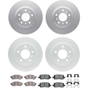 Dynamic Friction 4514-52003 - Front and Rear Brake Kit - Geostop Rotors and 5000 Advanced Brake Pads (Ceramic) with Hardware