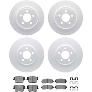 Dynamic Friction 4514-39014 - Front and Rear Brake Kit - Geostop Rotors and 5000 Advanced Brake Pads (Ceramic) with Hardware