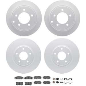 Dynamic Friction 4514-39027 - Front and Rear Brake Kit - Geostop Rotors and 5000 Advanced Brake Pads with Hardware