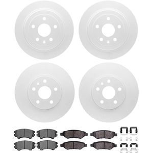 Dynamic Friction 4514-45012 - Front and Rear Brake Kit - Geostop Rotors and 5000 Advanced Brake Pads (Ceramic) with Hardware