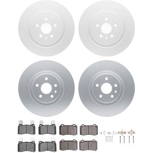 Dynamic Friction 4514-45015 - Front and Rear Brake Kit - Geostop Rotors and 5000 Low Metallic Brake Pads With Hardware