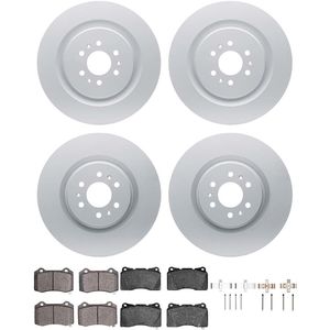 Dynamic Friction 4514-46011 - Front and Rear Brake Kit - Geostop Rotors and 5000 Low Metallic Brake Pads With Hardware