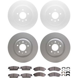 Dynamic Friction 4514-46012 - Front and Rear Brake Kit - Geostop Rotors and 5000 Semi Metallic Brake Pads With Hardware