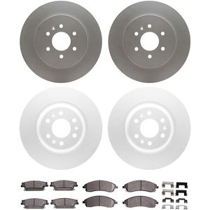 Dynamic Friction 4514-46013 - Front and Rear Brake Kit - Geostop Rotors and 5000 Semi Metallic Brake Pads With Hardware