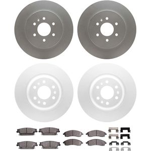 Dynamic Friction 4514-46042 - Front and Rear Brake Kit - Geostop Rotors and 5000 Advanced Brake Pads (Ceramic) with Hardware