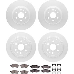 Dynamic Friction 4514-46046 - Front and Rear Brake Kit - Geostop Rotors and 5000 Advanced Brake Pads (Ceramic) with Hardware
